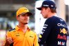 ABU DHABI, UNITED ARAB EMIRATES - NOVEMBER 26: Lando Norris of Great Britain and McLaren and Max Verstappen of the Netherlands and Oracle Red Bull Racing talk on the drivers parade prior to the F1 Grand Prix of Abu Dhabi at Yas Marina Circuit on November 26, 2023 in Abu Dhabi, United Arab Emirates. (Photo by Clive Rose/Getty Images) // Getty Images / Red Bull Content Pool // SI202311260071 // Usage for editorial use only //